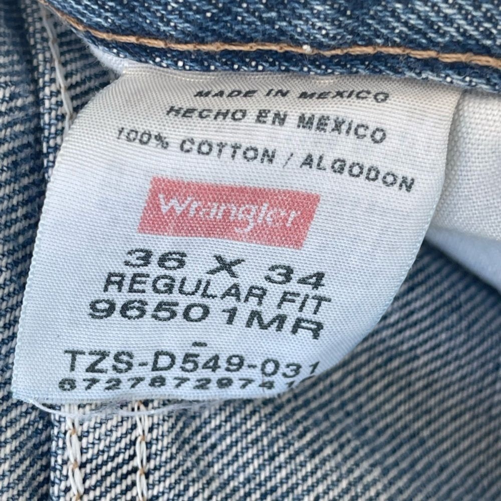 Vintage Wrangler Jeans Men's 36x34 Regular Fit 100% Cotton Made In Mexico - Picture 4 of 4